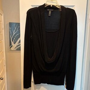 INC International Concepts Black Cowl Neck Sweater